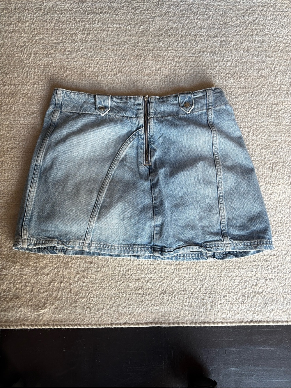 Free People Light Blue Relaxed Denim Skirt